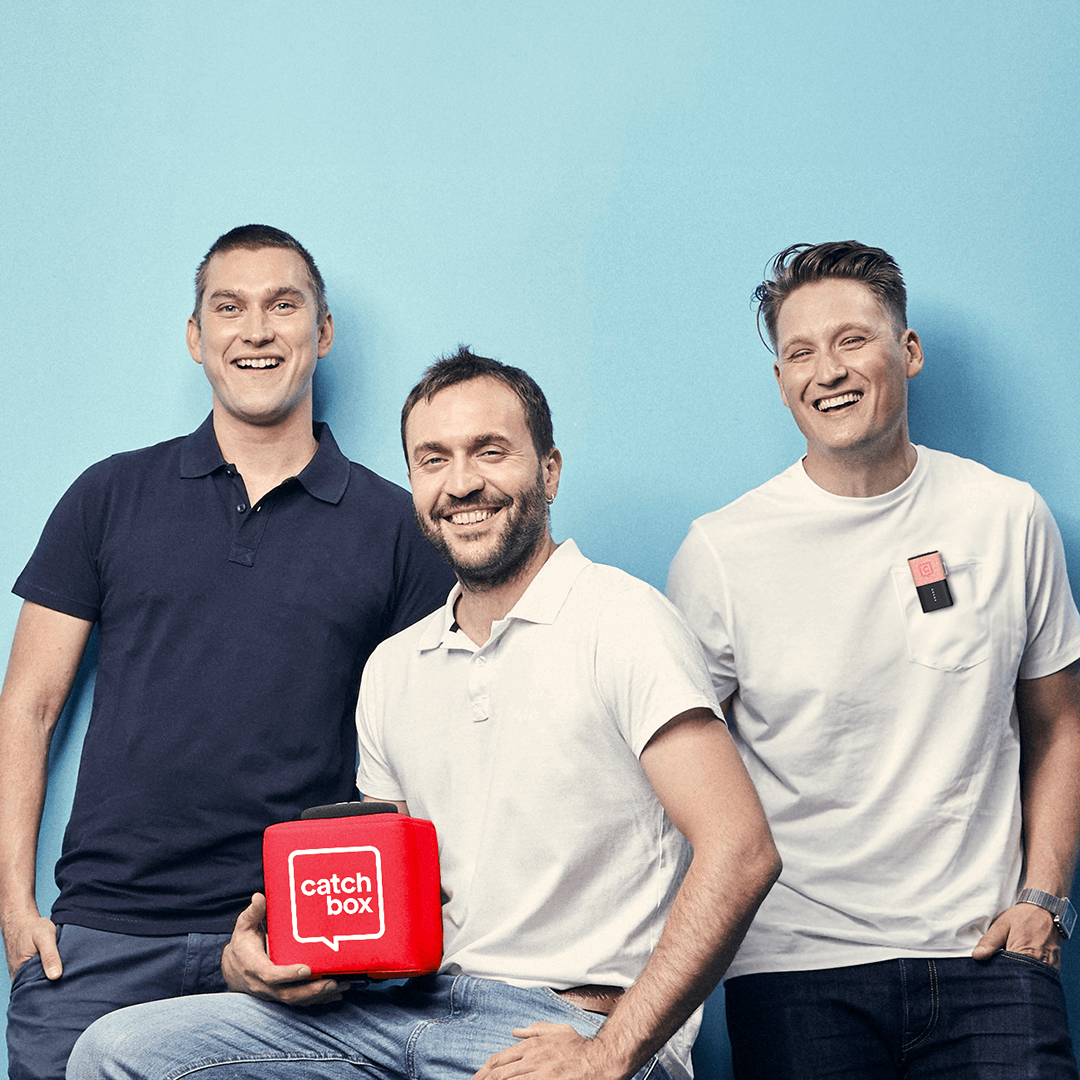 Catchbox founders Timo Kauppila, Mikelis Studers and Pyry Taanila