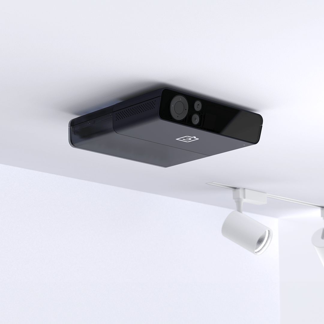 Catchbox Pus Hub DSP receiver mounted on the ceiling and acting as access point.