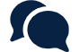 An icon depicting a dialogue bubble, used to represent customer support
