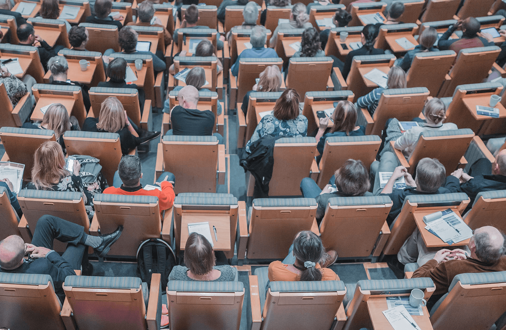 Lecture hall with students